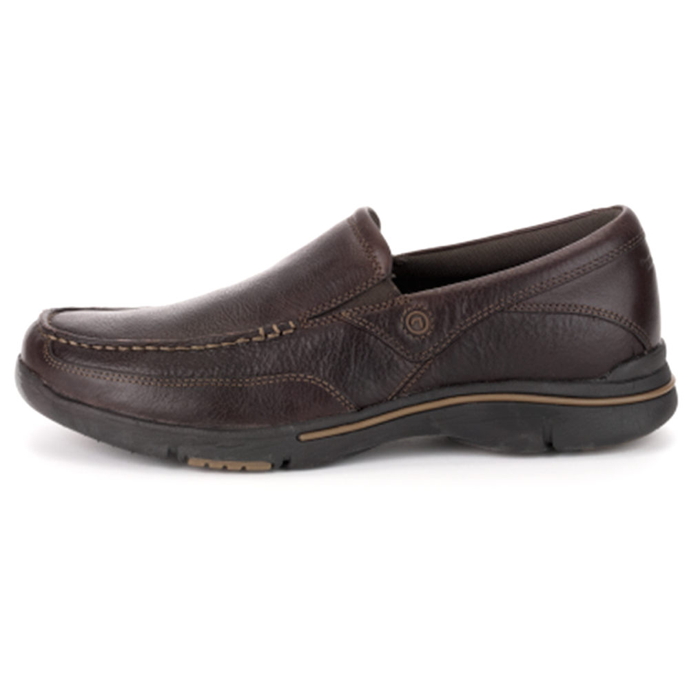 Rockport Mens City Play Eberdon - Slip-On Dark Brown - EOK480716